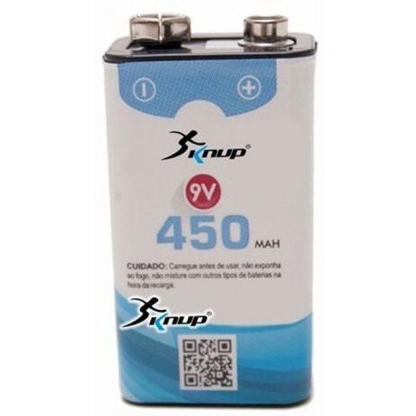 Bateria Recarregável 9V 450 MAH KNUP Menor preço em Bateria Recarregável 9V 450 MAH KNUP