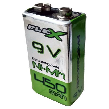 Bateria Recarregavel FLEX 9V 450 MAH Menor preço em Bateria Recarregavel FLEX 9V 450 MAH