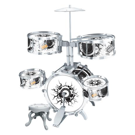 Bateria rock party infantil musical com pedal dm toys 67 cm Menor preço em Bateria rock party infantil musical com pedal dm toys 67 cm
