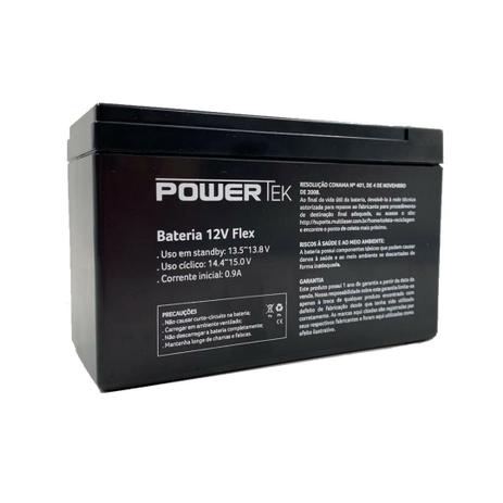 Bateria Selada 12V 7A Flex Powertek EN012 Menor preço em Bateria Selada 12V 7A Flex Powertek EN012