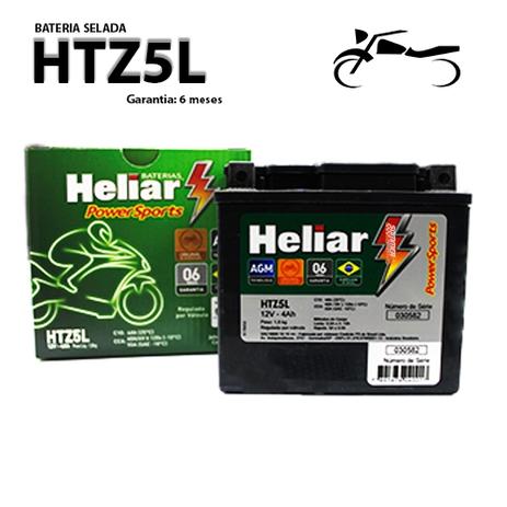 Bateria selada suzuki 100 ag 100 original heliar htz5l Menor preço em Bateria selada suzuki 100 ag 100 original heliar htz5l