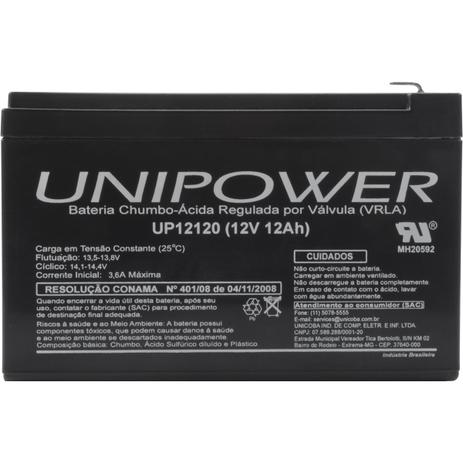 Bateria Selada UP12120 12V/12A UNIPOWER Menor preço em Bateria Selada UP12120 12V/12A UNIPOWER