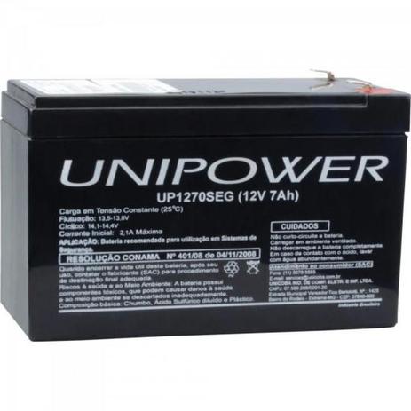 Bateria Selada UP1270SEG 12V/7A Unipower Menor preço em Bateria Selada UP1270SEG 12V/7A Unipower