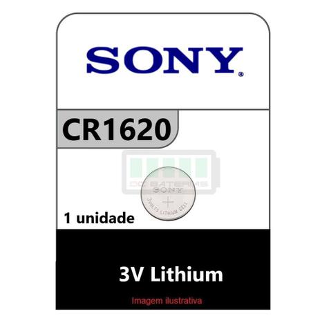 Bateria Sony CR1620 3V Lithium Menor preço em Bateria Sony CR1620 3V Lithium