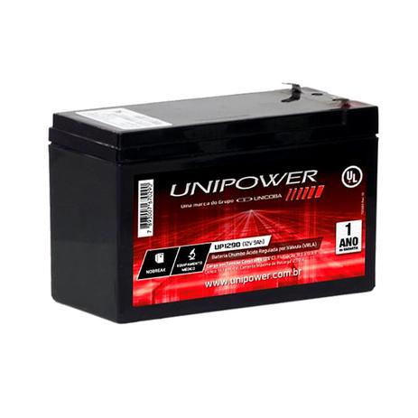 Bateria Unipower 12v 9ah Sms Apc Alarmes No Breaks - Uni Power Menor preço em Bateria Unipower 12v 9ah Sms Apc Alarmes No Breaks - Uni Power
