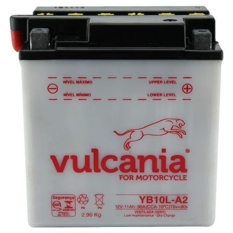 Bateria Vulcania YB10L-A2 11Ah GS500 Intruder 250 Virago 250 Menor preço em Bateria Vulcania YB10L-A2 11Ah GS500 Intruder 250 Virago 250