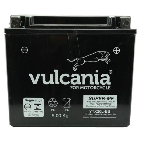 Bateria Vulcania YTX20L-BS 18Ah Dyna Fat Boy Bob Sportster Menor preço em Bateria Vulcania YTX20L-BS 18Ah Dyna Fat Boy Bob Sportster