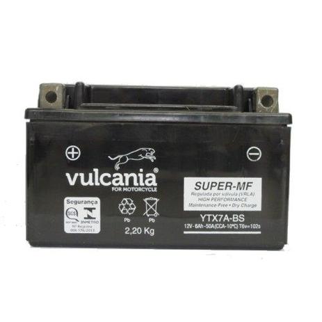 Bateria Vulcania YTX7A-BS 6Ah Future Burgman 125 Ninja 250 Menor preço em Bateria Vulcania YTX7A-BS 6Ah Future Burgman 125 Ninja 250