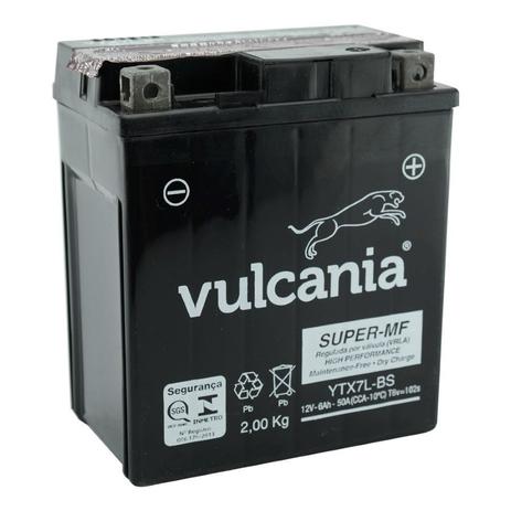 Bateria Vulcania YTX7L-BS 6Ah Fazer 250 Falcon CB300 Tornado Menor preço em Bateria Vulcania YTX7L-BS 6Ah Fazer 250 Falcon CB300 Tornado