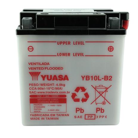 Bateria Yuasa YB10L-B2 11Ah GS 500F GSX 600 Katana DR 650 SE Menor preço em Bateria Yuasa YB10L-B2 11Ah GS 500F GSX 600 Katana DR 650 SE