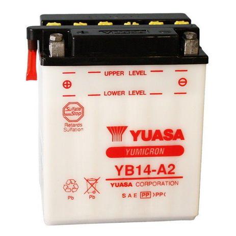 Bateria Yuasa YB14-A2, 14Ah, CBX 750 F Galo, CBF 1000 importada Menor preço em Bateria Yuasa YB14-A2, 14Ah, CBX 750 F Galo, CBF 1000 importada