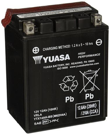 Bateria Yuasa YTX14AH-BS 12Ah CB750, Indian 1133 Scout, VT800C Shadow, VN800 Vulcan Menor preço em Bateria Yuasa YTX14AH-BS 12Ah CB750, Indian 1133 Scout, VT800C Shadow, VN800 Vulcan