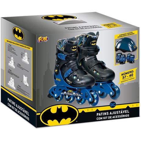 Batman Patins 37 A 40 Com Kit De Segurança - Fun Divirta-Se Menor preço em Batman Patins 37 A 40 Com Kit De Segurança - Fun Divirta-Se