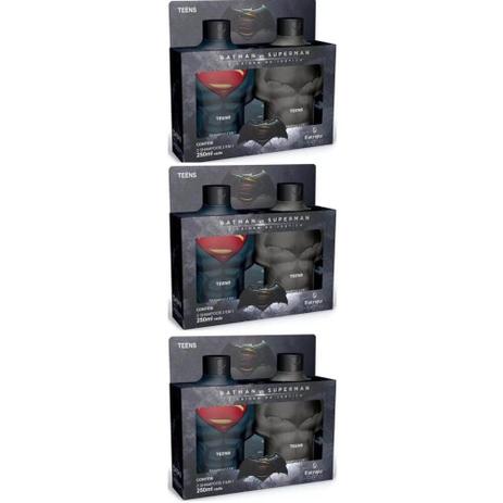 Batman X Superman 2em1 Shampoo 2x250ml (Kit C/03) Menor preço em Batman X Superman 2em1 Shampoo 2x250ml (Kit C/03)
