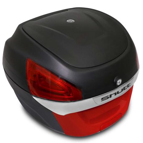 Baú Bauleto Moto 29 Litros Shutt Universal Preto e Vermelho Bagageiro Chave Base Fixação Refletores Menor preço em Baú Bauleto Moto 29 Litros Shutt Universal Preto e Vermelho Bagageiro Chave Base Fixação Refletores