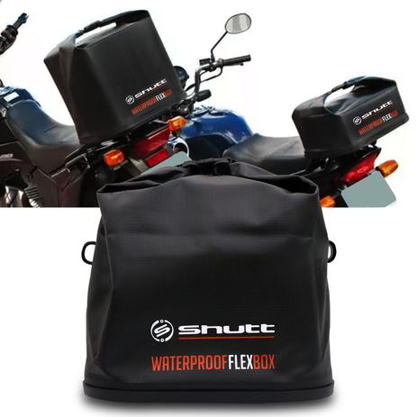 Baú Bauleto Moto 42 Litros Dobrável Shutt Universal Bauflex Bagageiro Flexível Lona PVC Preto Menor preço em Baú Bauleto Moto 42 Litros Dobrável Shutt Universal Bauflex Bagageiro Flexível Lona PVC Preto