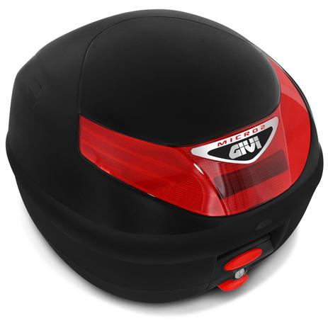 Baú Moto Bauleto 26 Litros Givi E-260N Micro 2 Preto E Vermelho Bagageiro Universal Com Chave Menor preço em Baú Moto Bauleto 26 Litros Givi E-260N Micro 2 Preto E Vermelho Bagageiro Universal Com Chave