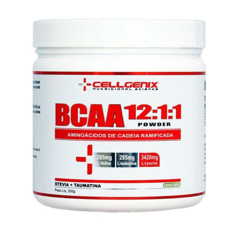 BCAA 12:1:1 Powder 200g - Cellgenix Menor preço em BCAA 12:1:1 Powder 200g - Cellgenix