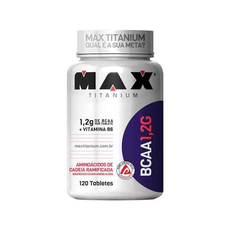 BCAA 1,2g MAX TITANIUM 120 TABLETES Menor preço em BCAA 1,2g MAX TITANIUM 120 TABLETES