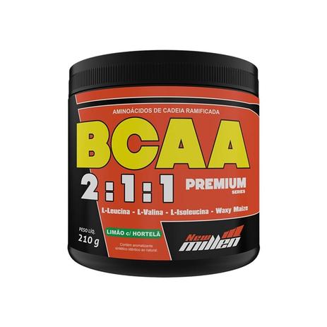 BCAA 2:1:1 PREMIUM NEW MILLEN 210g - LIMÃO COM HORTELÃ Menor preço em BCAA 2:1:1 PREMIUM NEW MILLEN 210g - LIMÃO COM HORTELÃ