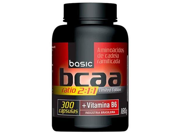 BCAA 2:1:1 + Vitamina B6 300 Cápsulas - Basic Nutrition