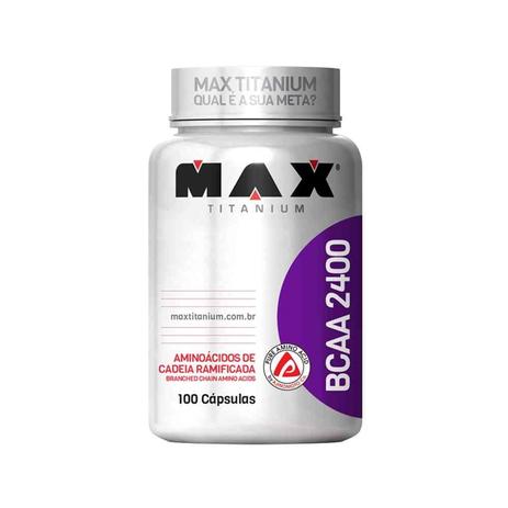 Bcaa 2400 max titanium 100 cápsulas Menor preço em Bcaa 2400 max titanium 100 cápsulas