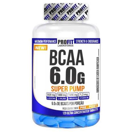 Bcaa 6.0g Ultra Concentrado Super Pump 120 Tabletes - Profit Menor preço em Bcaa 6.0g Ultra Concentrado Super Pump 120 Tabletes - Profit