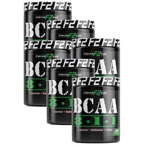 Bcaa 8:1:1 300gr - combo 6 potes - F2-force full Menor preço em Bcaa 8:1:1 300gr - combo 6 potes - F2-force full