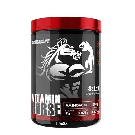 BCAA Aminoacid 8:1:1 - 300g Limão - Vitamin Horse Menor preço em BCAA Aminoacid 8:1:1 - 300g Limão - Vitamin Horse