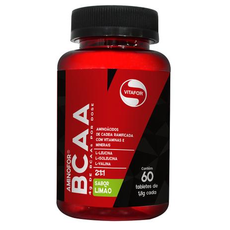 Bcaa Aminofor 60 Tabletes Sabor Limão - Vitafor Menor preço em Bcaa Aminofor 60 Tabletes Sabor Limão - Vitafor