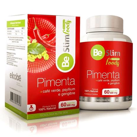 Be Slim Pimenta - Termogênico - 500mg 60 Cápsulas - Ekobé Menor preço em Be Slim Pimenta - Termogênico - 500mg 60 Cápsulas - Ekobé