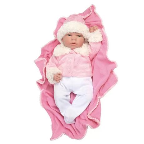 Bebê Mini Reborn Menina com Manta Rosa 39cm - Novabrink 1261 Menor preço em Bebê Mini Reborn Menina com Manta Rosa 39cm - Novabrink 1261