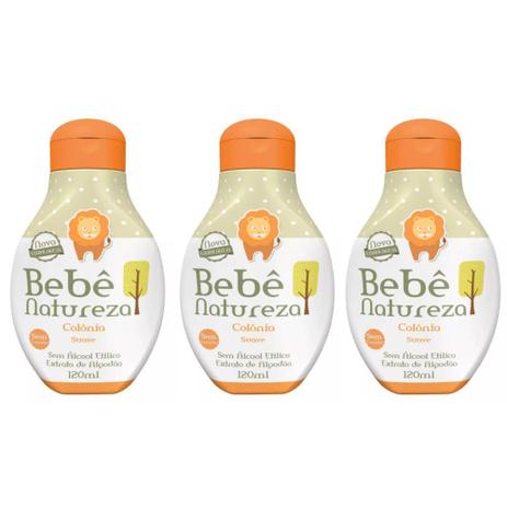 Bebê Natureza Colônia Suave 120ml (Kit C/03) Menor preço em Bebê Natureza Colônia Suave 120ml (Kit C/03)