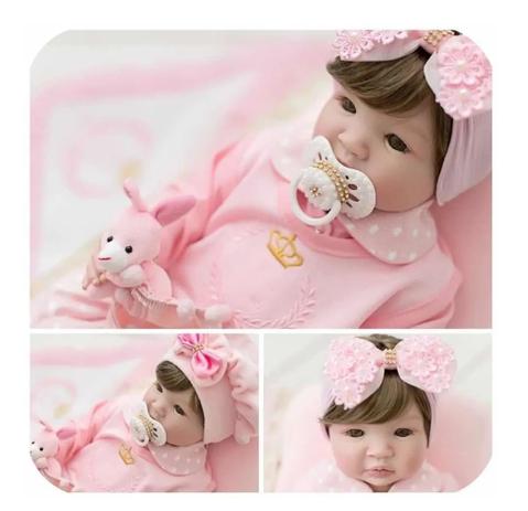 Bebe Reborn Menina Silicone Princesa Castanho Boneca Barata no Shoptime