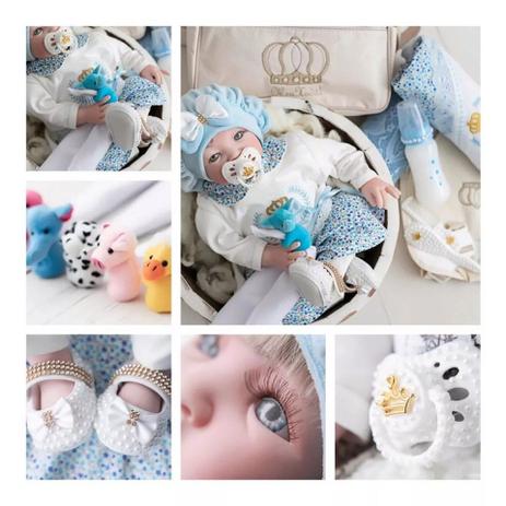 Bebê Reborn 21 Itens Princesa Boneca Senta Silicone Bolsa Loira azul - Meu Xodó Menor preço em Bebê Reborn 21 Itens Princesa Boneca Senta Silicone Bolsa Loira azul - Meu Xodó
