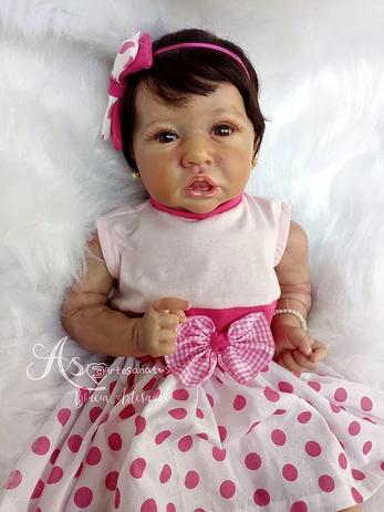 Bebe Reborn As3 Menina Helena 57cm Peso 2350kg - As3 artesanatos Menor preço em Bebe Reborn As3 Menina Helena 57cm Peso 2350kg - As3 artesanatos