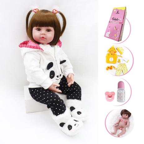 Bebe Reborn Boneca Menina Corpo Todo Vinil Com Acessorios B03s Lorben Bonecas Magazine Luiza
