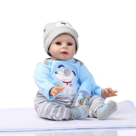 Boneco Bebê Reborn Menino Inteiro Silicone Pode Banhar 55 Cm em Promoção na  Americanas