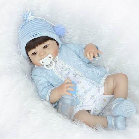 Bebe Reborn Menino 100% Silicone 57 Cm - NPK Doll em Promoção é no