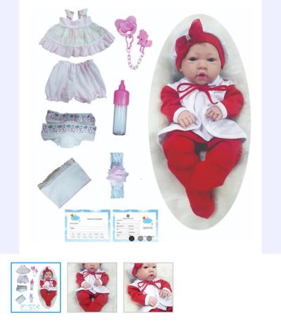 Bebê Tipo Reborn Barato Menina Corpo de Silicone 14 itens - pode dar banho - Feito no Céu Menor preço em Bebê Tipo Reborn Barato Menina Corpo de Silicone 14 itens - pode dar banho - Feito no Céu