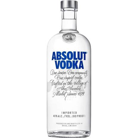 Bebida - vodka sueca garrafa 1 litro - absolut 1 litro (1.000 ml) Menor preço em Bebida - vodka sueca garrafa 1 litro - absolut 1 litro (1.000 ml)