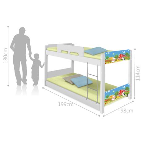 Beliche Baixa Adesivada Fazendinha Colorida - Casah Menor preço em Beliche Baixa Adesivada Fazendinha Colorida - Casah