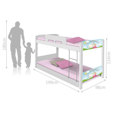 Menor preço em Beliche Baixa Adesivada Princesa Encantada com Colchões - Casah
