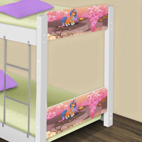 Beliche Baixa Adesivada Unicórnios Mágicos com Colchões - Casah Menor preço em Beliche Baixa Adesivada Unicórnios Mágicos com Colchões - Casah