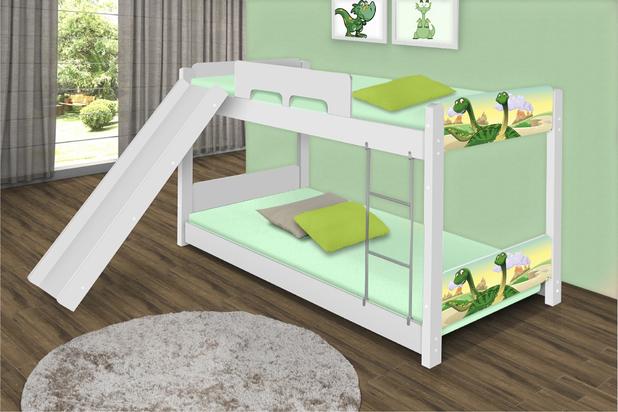 Beliche Baixa Casal Dinossauros com Escorregador - Casah Menor preço em Beliche Baixa Casal Dinossauros com Escorregador - Casah