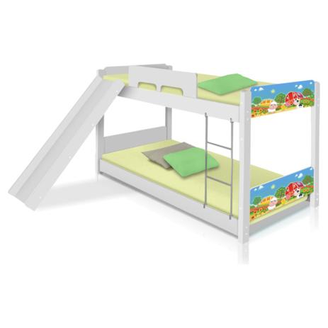 Beliche Baixa Fazendinha Colorida com Escorregador - Casah Menor preço em Beliche Baixa Fazendinha Colorida com Escorregador - Casah