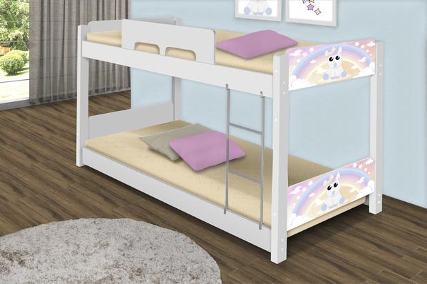 Beliche Baixa Unicórnio Baby com Colchões - Casah Menor preço em Beliche Baixa Unicórnio Baby com Colchões - Casah