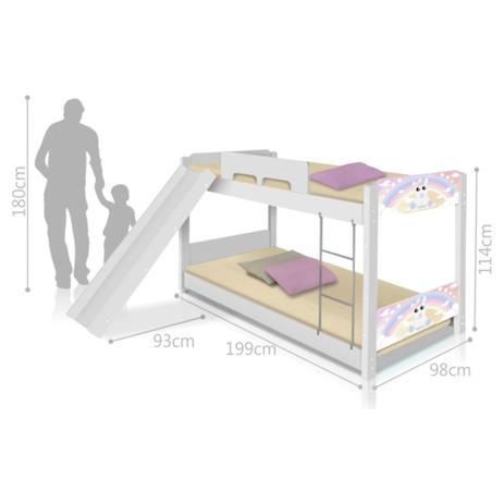 Beliche Baixa Unicórnio Baby com Escorregador - Casah Menor preço em Beliche Baixa Unicórnio Baby com Escorregador - Casah