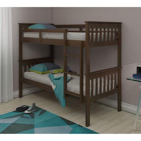 Beliche Cama de Solteiro Madeira Maciça Castanho 20 - Housin Menor preço em Beliche Cama de Solteiro Madeira Maciça Castanho 20 - Housin