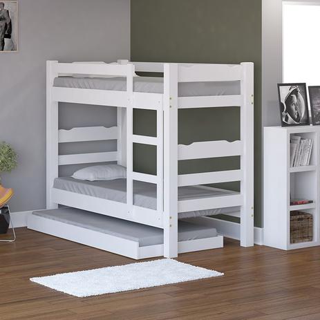 Beliche de Madeira Abs Branco com Auxiliar - SKU621591 - Abs Atacadista Menor preço em Beliche de Madeira Abs Branco com Auxiliar - SKU621591 - Abs Atacadista